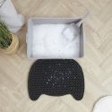Tapis de litière pour chat forme tête de chat noir en nid d'abeille