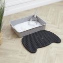 Tapis de litière pour chat forme tête de chat noir en nid d'abeille