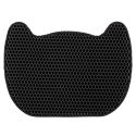 Tapis de litière pour chat forme tête de chat noir en nid d'abeille