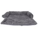 Jeté de lit pour chien en fourrure synthétique et rembourrage gris