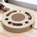 Jeu griffoir rond pour chat avec 2 balles