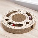 Jeu griffoir rond pour chat avec 2 balles