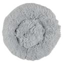 Coussin pour animaux rond diamètre 50 cm en fourrure synthétique ultra douce gris