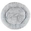 Coussin pour animaux rond diamètre 80 cm en fourrure synthétique ultra douce gris