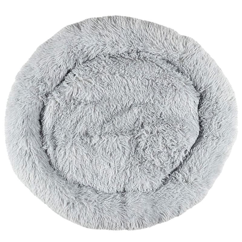 Coussin pour animaux rond diamètre 80 cm en fourrure synthétique ultra douce gris Coussin pour animaux rond diamètre 80 cm en fourrure synthétique ultra douce gris