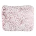 Coussin pour animaux 70x54 cm en fourrure synthétique ultra douce rose