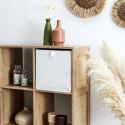 Cube de rangement pliable tissu bouclette blanc 30x30 cm