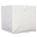 Cube de rangement pliable tissu bouclette blanc 30x30 cm