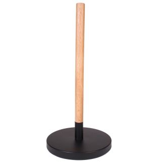 Support pour rouleau d'essuie tout en bois et métal