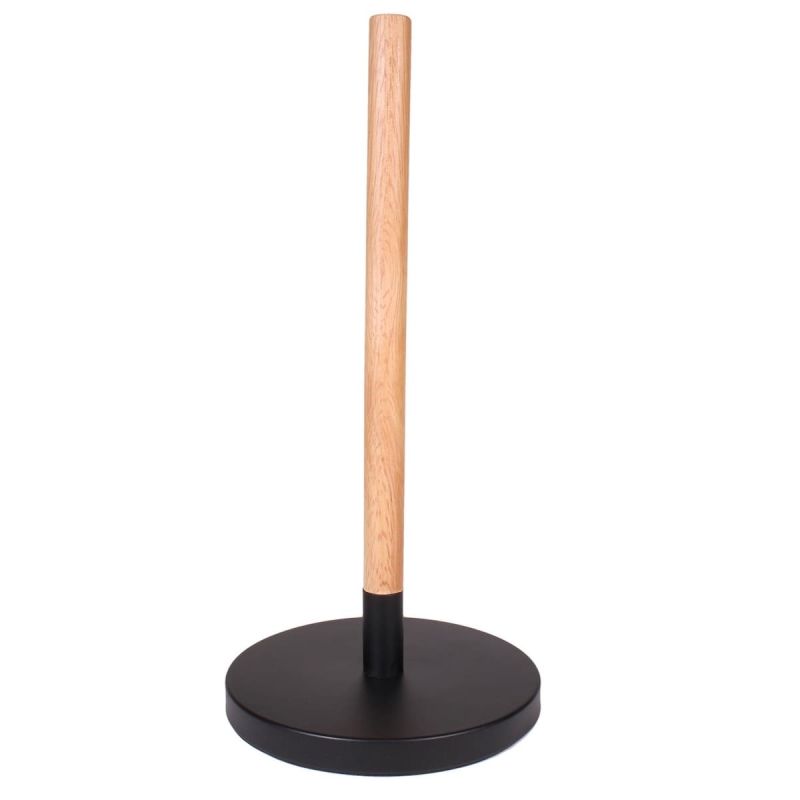 Support pour rouleau d'essuie tout en bois et métal
