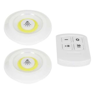 Pack de 2 lampes LED nouvelle génération adhésives avec télécommande