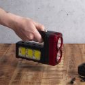 Lampe baladeuse LED compacte 2 en 1 mode projecteur ou lampe torche double éclairage rechargeable USB et solaire
