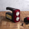 Lampe baladeuse LED compacte 2 en 1 mode projecteur ou lampe torche double éclairage rechargeable USB et solaire