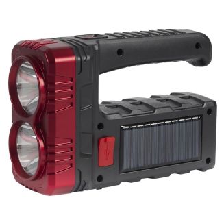Lampe baladeuse LED compacte 2 en 1 mode projecteur ou lampe torche double éclairage rechargeable USB et solaire