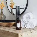 Flacon distributeur de savon 500 ml en plastique imitation verre fumé