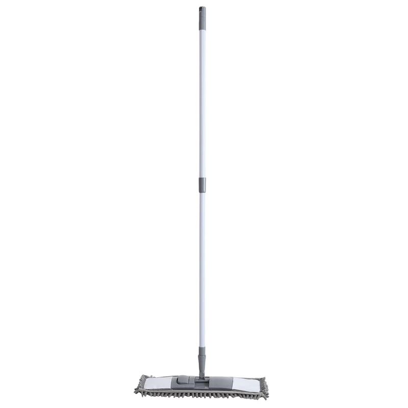 Balai microfibre chenille avec manche télescopique gris Balai microfibre chenille avec manche télescopique gris