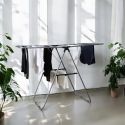 Etendoir à linge pliable 15 mètres étendage tubes métallique gris