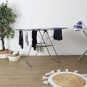 Etendoir à linge pliable 15 mètres étendage tubes métallique gris