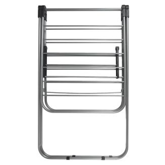 Etendoir à linge pliable 15 mètres étendage tubes métallique gris