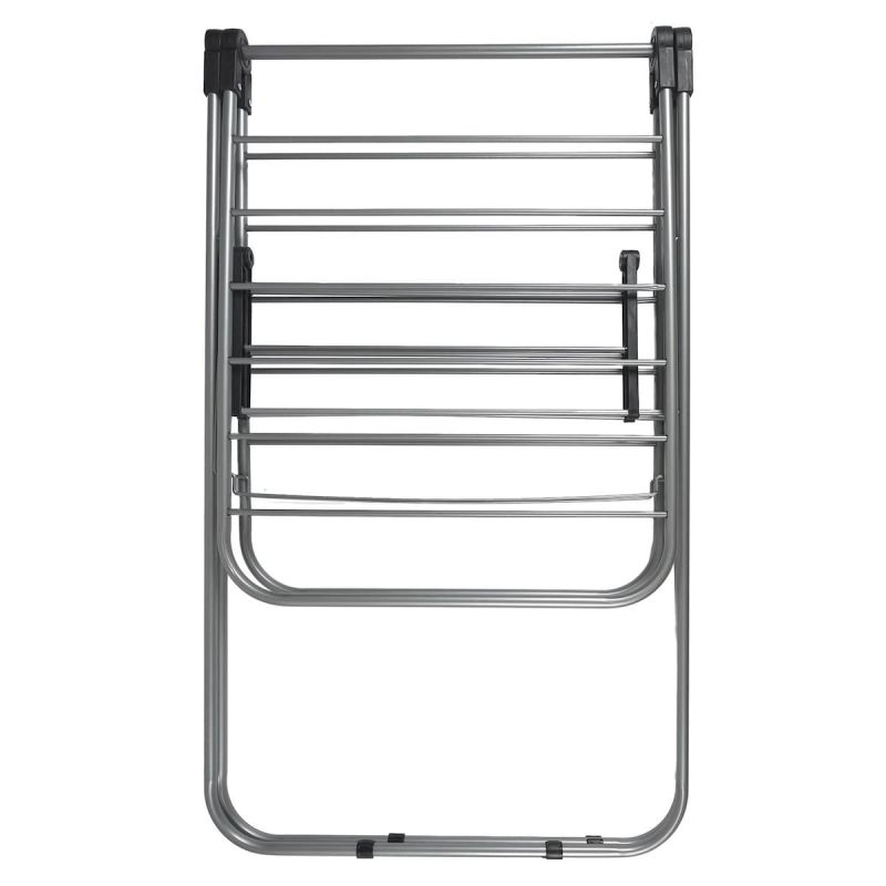 Etendoir à linge pliable 15 mètres étendage tubes métallique gris Etendoir à linge pliable 15 mètres étendage tubes métallique gris