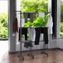 Etendoir tour 3 niveaux extensible gris foncé jusqu'à 35 mètre d'étendage