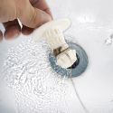 Attrape cheveux spécial évier ou lavabo en silicone blanc diamètre 4,5 cm