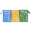 Ensemble de 3 sacs de tri 25 litres 3 couleurs pour chaque déchet