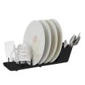 Egouttoir à vaisselle compact en plastique noir