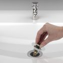 Bouchon universel avec filtre pour lavabo en cuivre et acier inoxydable diamètre 6 cm