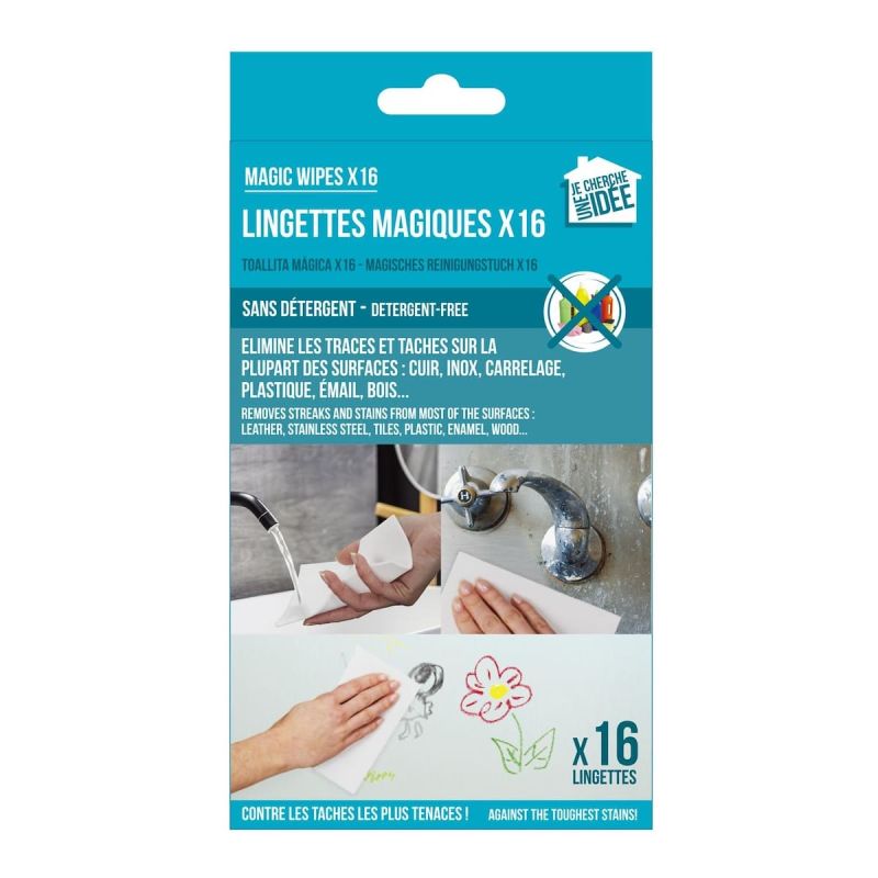 Pack de 16 lingette magique sans détergent 15x9 cm Pack de 16 lingette magique sans détergent 15x9 cm