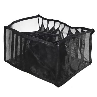 Rangement souple pour vêtements 32x25x17 cm 9 soufflets noir