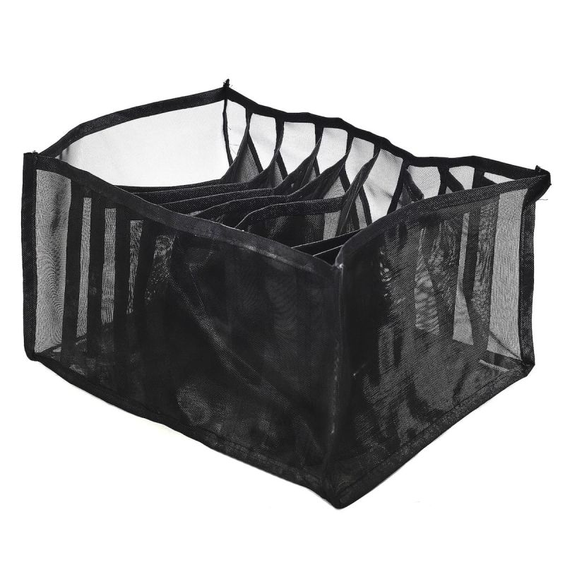 Rangement souple pour vêtements 32x25x17 cm 9 soufflets noir