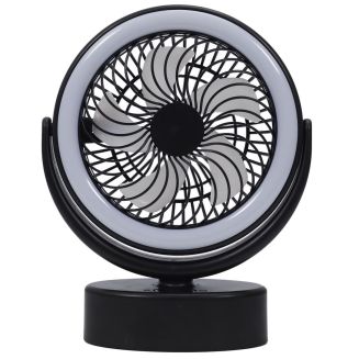 Ventilateur avec lampe LED orientable à suspendre ou à poser connexion USB