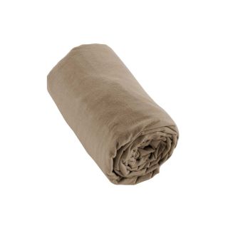 Drap housse 140x190cm en flanelle de coton coloris Ficelle - HEDDA