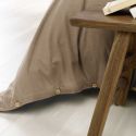 Housse de couette 140x200cm en flanelle de coton coloris Ficelle - HEDDA