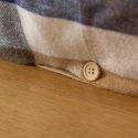 Housse de couette 260x240cmen flanelle de coton à carreaux beige - BASTIEN