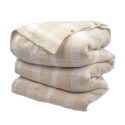 Housse de couette 240x220cmen flanelle de coton à carreaux marron et bleu - HILDAS