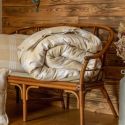 Housse de couette 240x220cmen flanelle de coton à carreaux marron et bleu - HILDAS