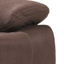FABARES - Canapé 3 Places + Fauteuil Relax Manuel Chocolat
