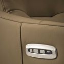 Fauteuil relax électrique pivotant avec têtière manuelle tout cuir marron clair - REANE