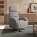 Fauteuil relax électrique tissu polyester gris - AMSTEN