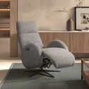 Fauteuil relax électrique tissu polyester gris - AMSTEN