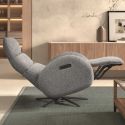 Fauteuil relax électrique tissu polyester gris - AMSTEN