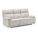 Canapé relax électrique 3 places tissu polyester gris clair - MIGUEL