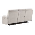 Canapé relax électrique 3 places tissu polyester gris clair - MIGUEL