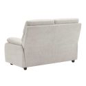 Canapé fixe 2 places tissu polyester gris clair - MIGUEL