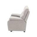 Canapé fixe 2 places tissu polyester gris clair - MIGUEL