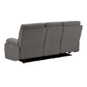 Canapé relax électrique 3 places tissu polyester gris foncé - MIGUEL