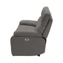 Canapé relax électrique 3 places tissu polyester gris foncé - MIGUEL