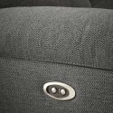 Canapé relax électrique 2,5 places tissu polyester gris foncé - MIGUEL